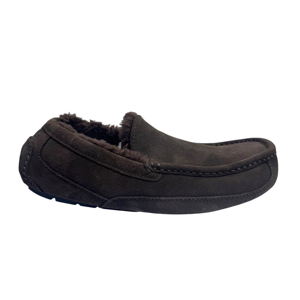 UGG‎ Men 7 Women 8 Ascot Slipper Brown Moccasin Wool Slip On Comfort Cozy Shoes